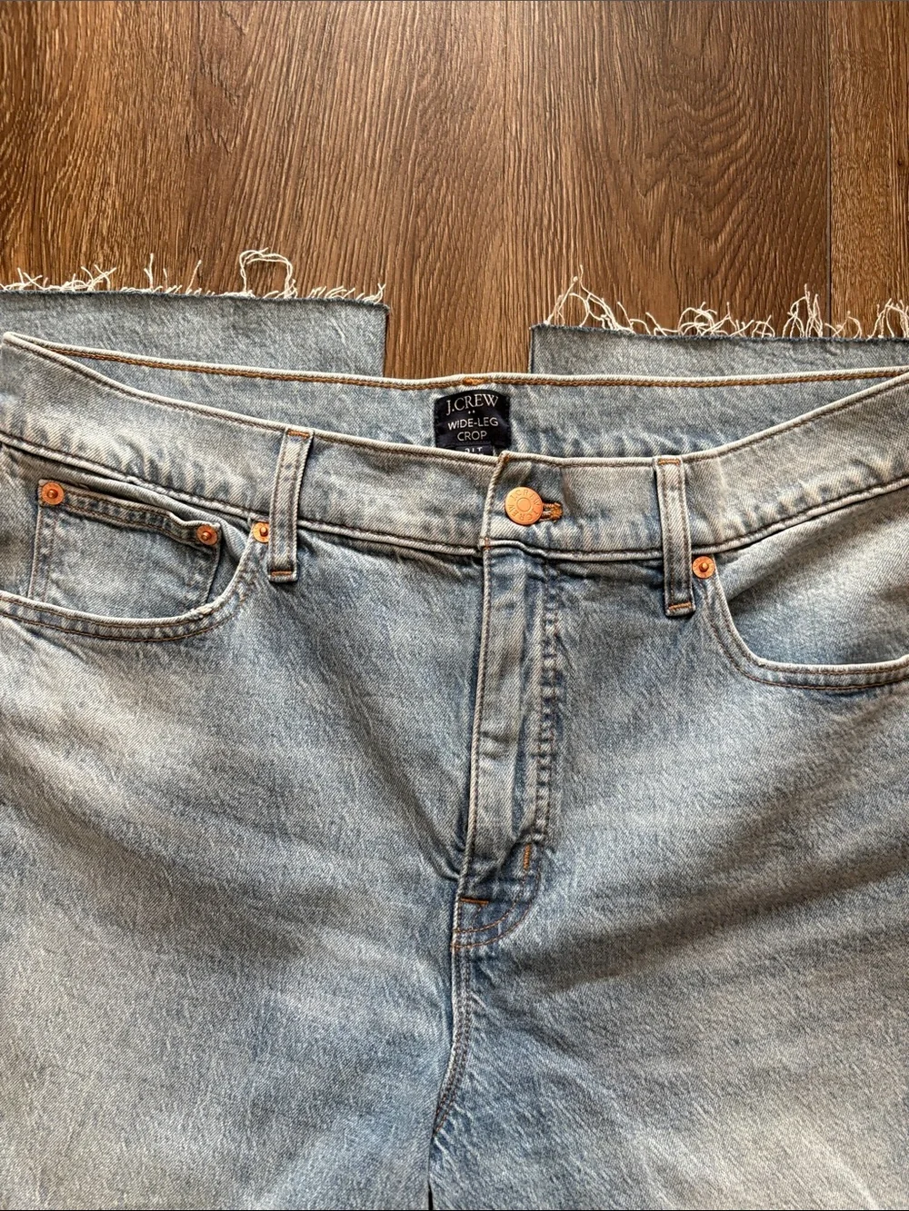 J. Crew Light Wash Wide-Leg Crop Jeans